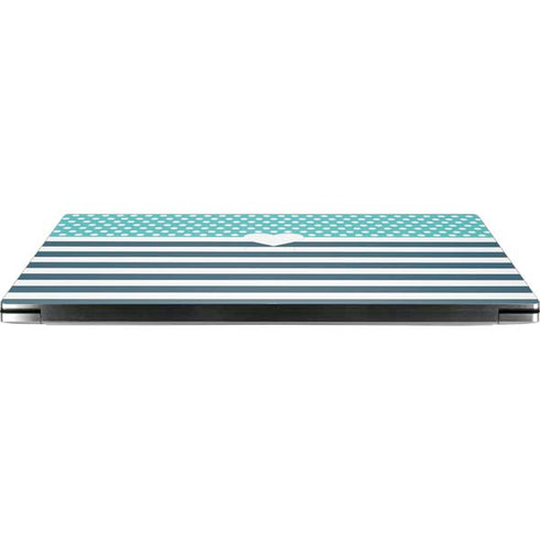 Polka Dots and Stripes Heart in Blue Dell XPS Skin